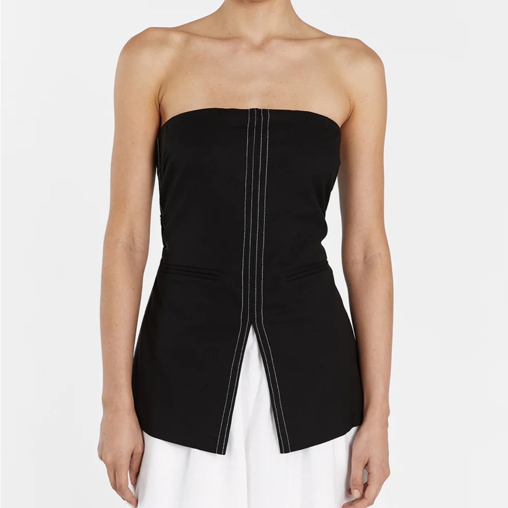 Dissh black strapless top - NWT!!